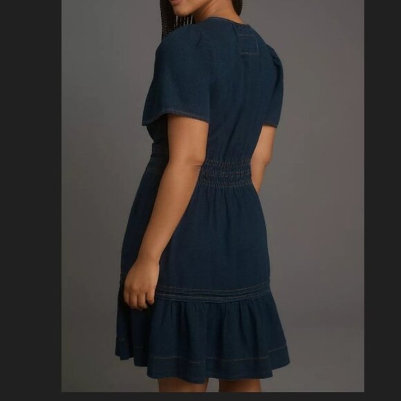 Anthropologie Somerset Cotton Denim Mini Dress XL - Picture 2 of 10